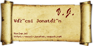 Vécsi Jonatán névjegykártya
